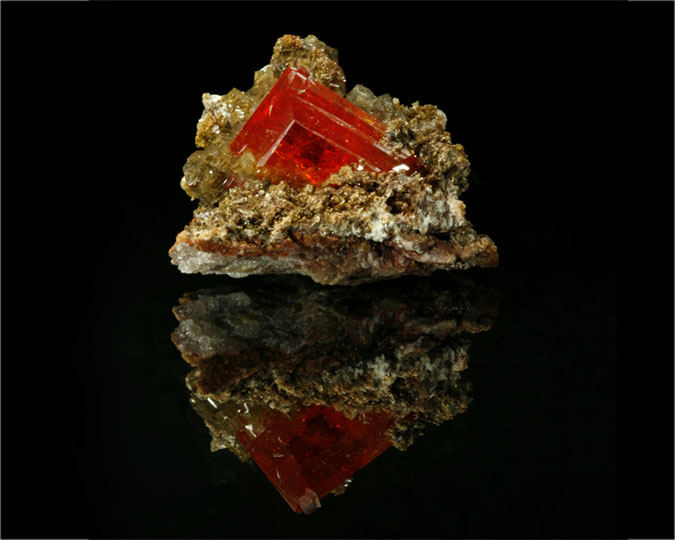 Wulfenite with minor Calcite, Red Cloud Mine, Trigo Mountains, La Paz County, Arizona